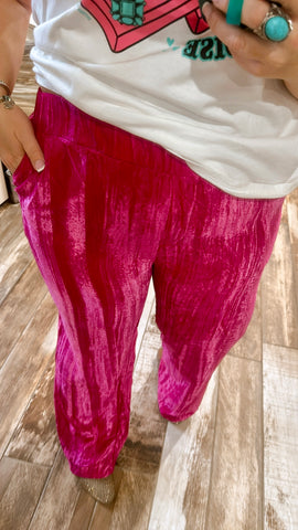 Raspberry Velvet Pants