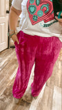 Raspberry Velvet Pants