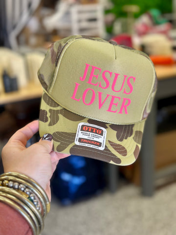 Jesus Lover Camo Trucker Cap