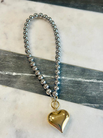 All My Love Heart Necklace- SILVER/GOLD